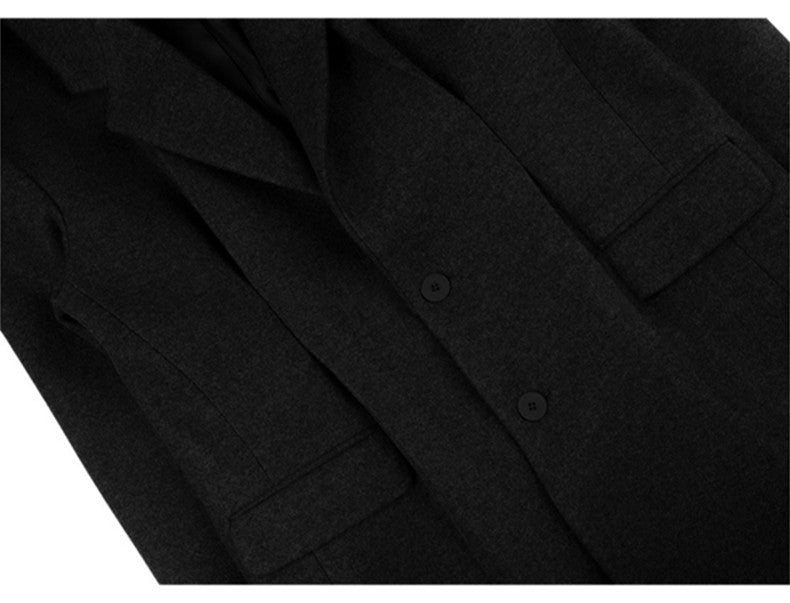 Mauroicardi Autumn Winter Extra Long Warm Black Loose Casual Wool Blends Coat Men Luxury Floor Length Overcoat Korean Fashion