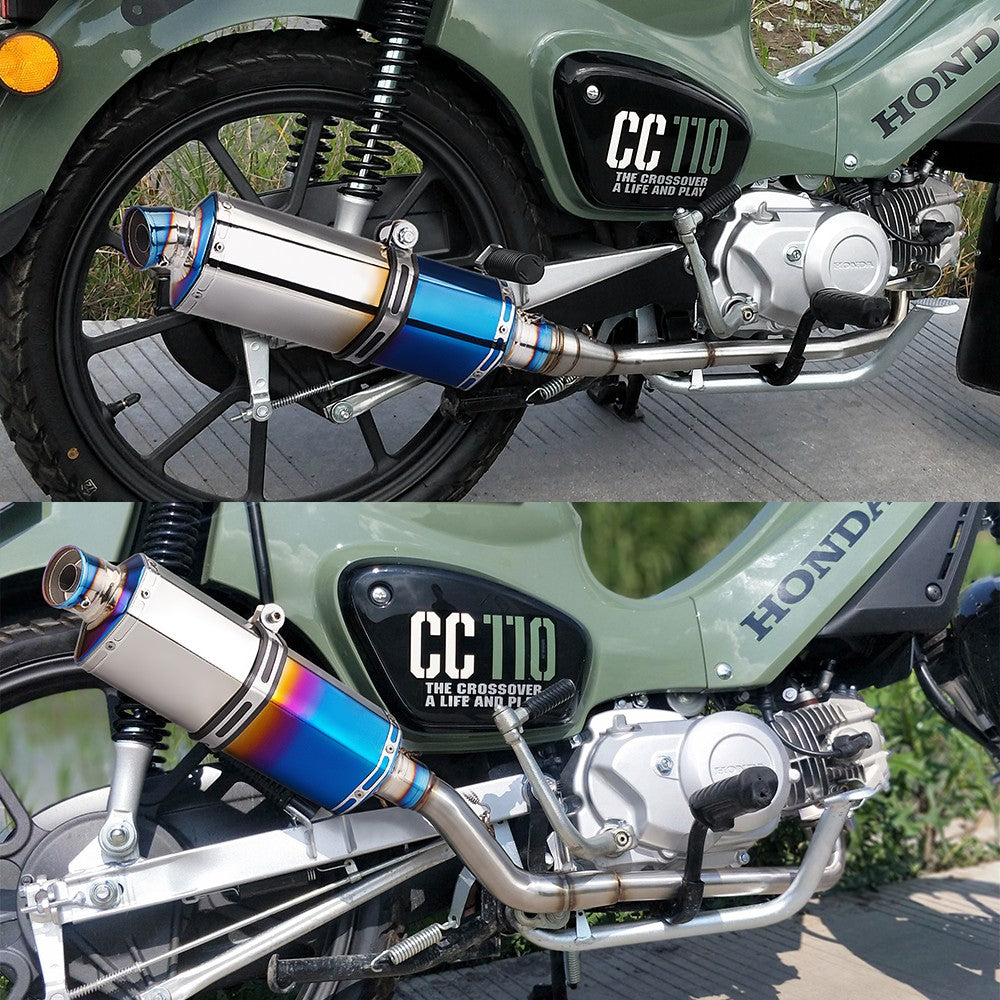 Motorcycle full exhaust system For Cross super CUB110 CC110 CUB125 CUB CC110 2021-2024 High performance low/high exhaust