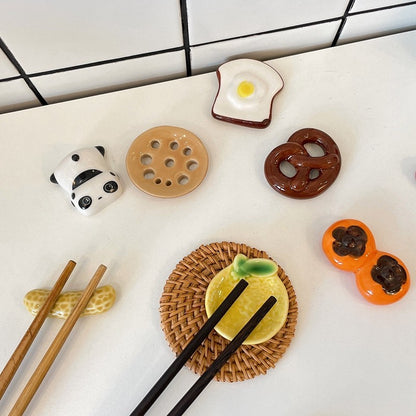 Suporte para Hashi Estilo Japonês Cerâmica Descanso de Hashi Formato de Frutas e Vegetais Garfo Prateleira Utensílios de Cozinha Decoração de Mesa de Jantar