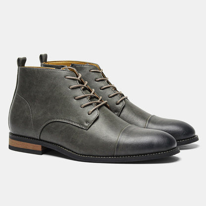 Botas Masculinas Confortáveis Moda 2025 Botas de Couro de Marca