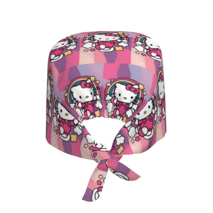 Touca Cirúrgica Personalizada Hello Kitty Equipe Médica Feminino Masculino Desenho Animado Personagem Para Chapéu de Chef Touca de Esfoliação