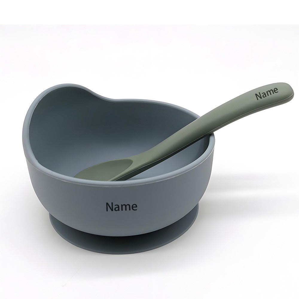 Silicone Tableware Set Waterproof and Easy to Clean Free Name Engraving Creative Gifts Customized for Babies