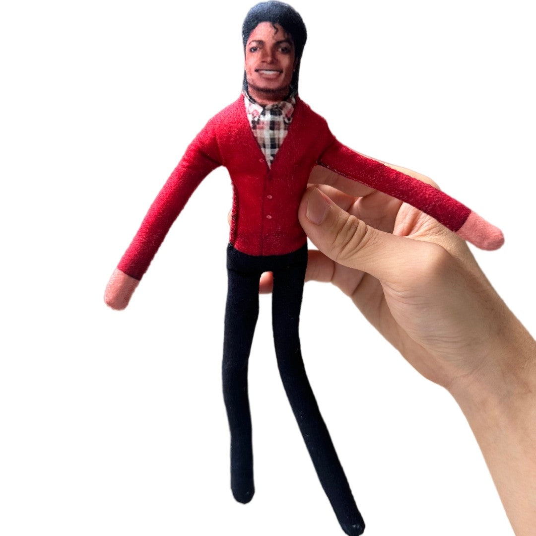 Michael Jackson Plush Figure Doll Soft Stuffed Toy with Movable Joints Handwoven Pop King Room Decor Fan Gift