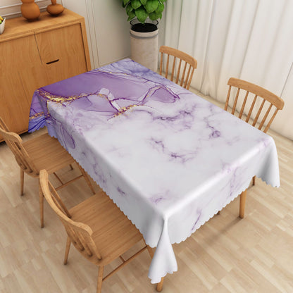 Marble Pattern Tablecloth Rectangular Polyester Dining Table Cover for Home Kitchen Restaurant Holiday Indoor/Outdoor Party
