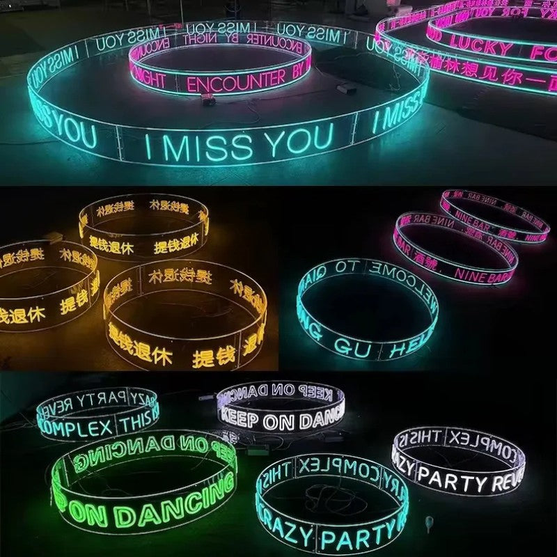 Custom Round Neon Sign Light up Letter Sign Bar Store Neon Sign Business Name Sign Personalized Business Name Logo