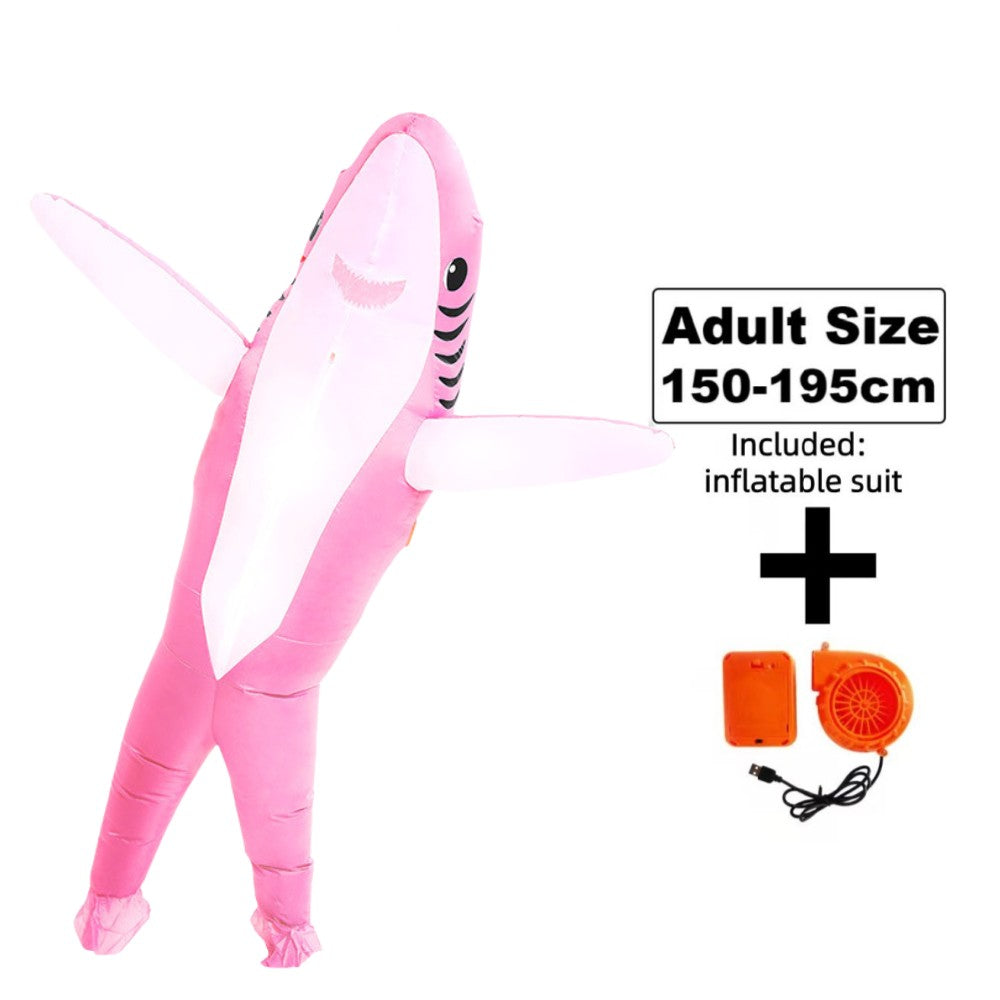 Cute and Unique Standing Shark Shaped Inflatable Suit Funny Ballet Inflatable Suit Suitable for Halloween Christmas Play Props