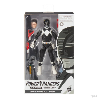 ?Promoções Quentes?Hasbro Original Power Rangers Lightning Collection Mighty Morphin Power Rangers Boneco Ranger Preto Figura de Anime Presente