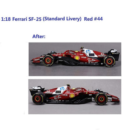 Novo 1:18 Bburago Ferrari 2025 F1 Sf-25 Hamilton #44 Leclerc #16 Liga Miniatura Die-Casting Modelo de Carro Presentes Brinquedos Personalizados Ornamento