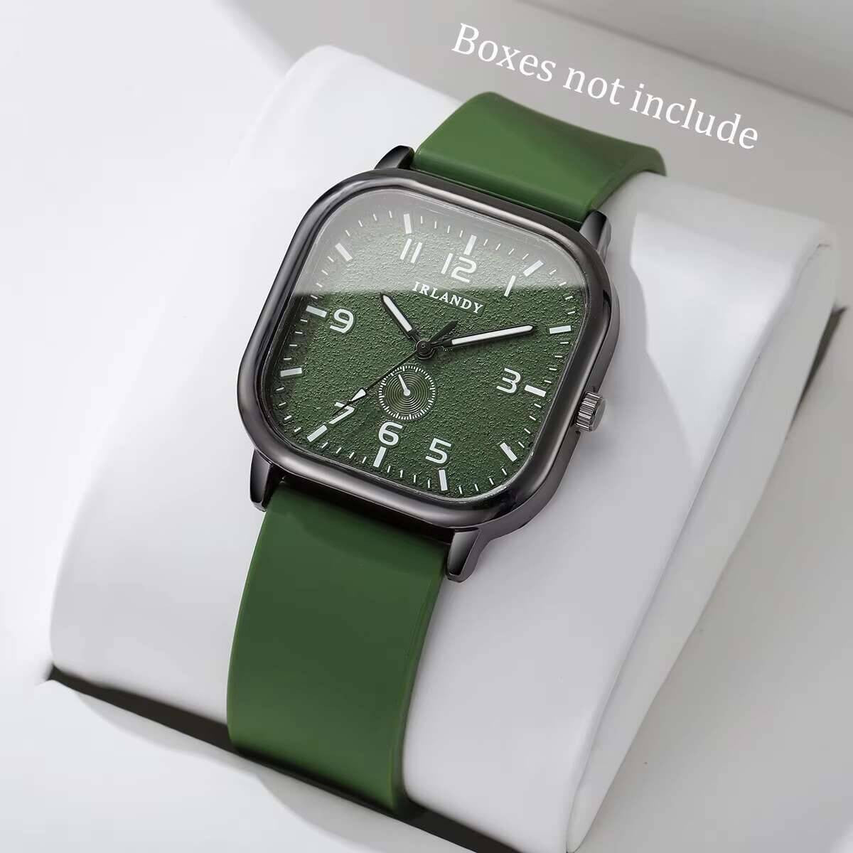 1/2/3PCS Fashion Square Women Watches Casual Silicone Strap Quartz Watches Sports Wristwatch For Men Women Students?Without Box?