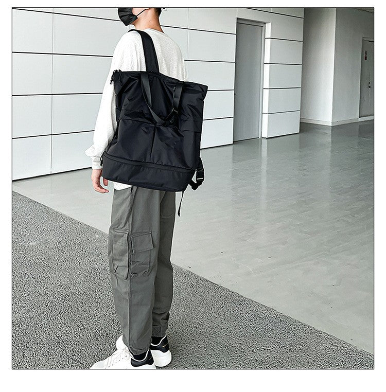 Mochila Feminina e Masculina Grande Capacidade Unissex Mochilas Nylon Impermeável Bolsa Esportiva Bolsas Escolares Tendência Portátil Lazer Viagem Bolsa de Mão