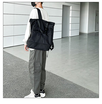 Mochila Feminina e Masculina Grande Capacidade Unissex Mochilas Nylon Impermeável Bolsa Esportiva Bolsas Escolares Tendência Portátil Lazer Viagem Bolsa de Mão