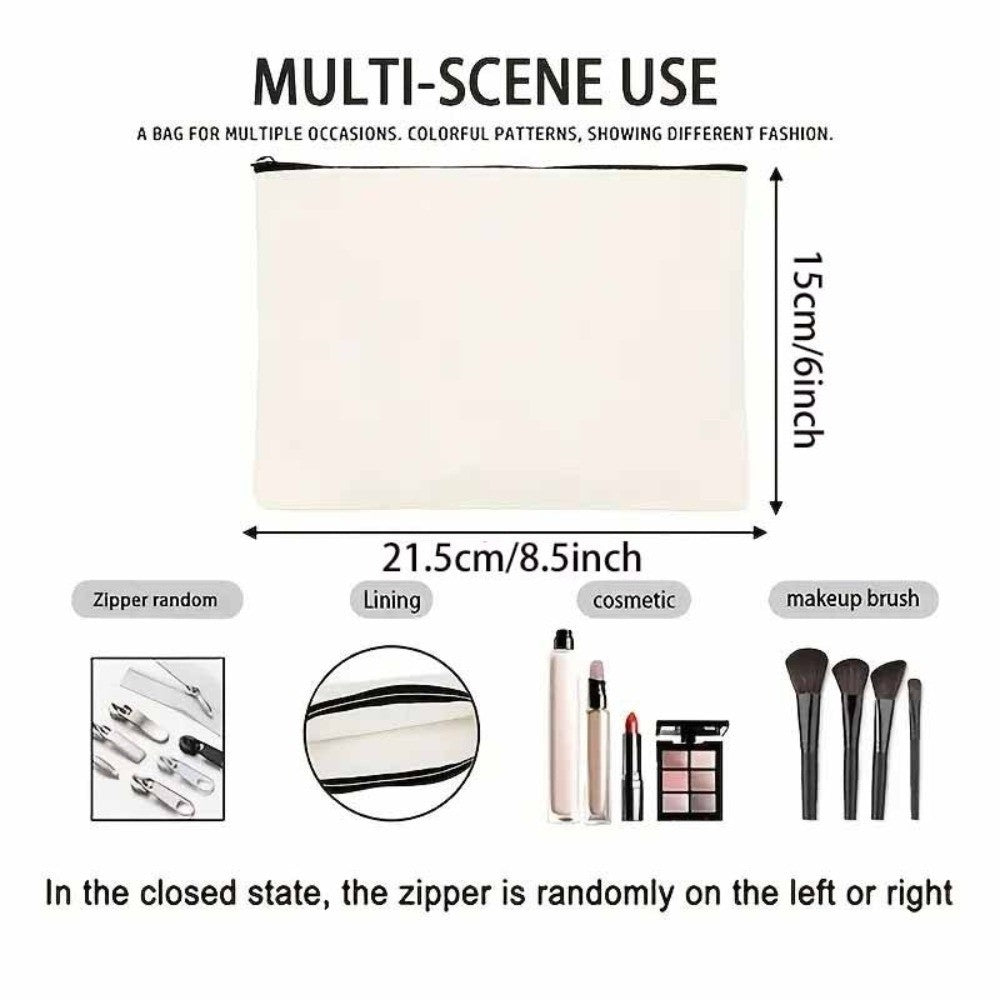 New Trendy Zipper Pouch Nature Moon Phase Simple Modern Cosmetic Bag Durable Boho Tarot Pouch Halloween