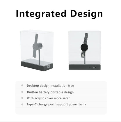 Portable Mini 3D Hologram Fan 18CM with Desktop Cover - Christmas Decoration Holographic Display, Advertising Projector for Home