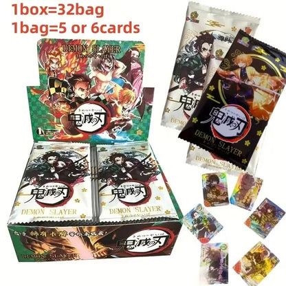 Flash Demon Slayer Cards Mugen Train SSP Card Ultra Rara Card Tanjirou Kamado Nezuko Card Coleção de Personagens
