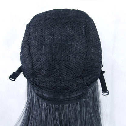 Soowee 80cm Cabelo Sintético Comprido Branco Roxo Perucas Cosplay Festa Preto Cabelo Liso Peruca Postiça para Mulheres