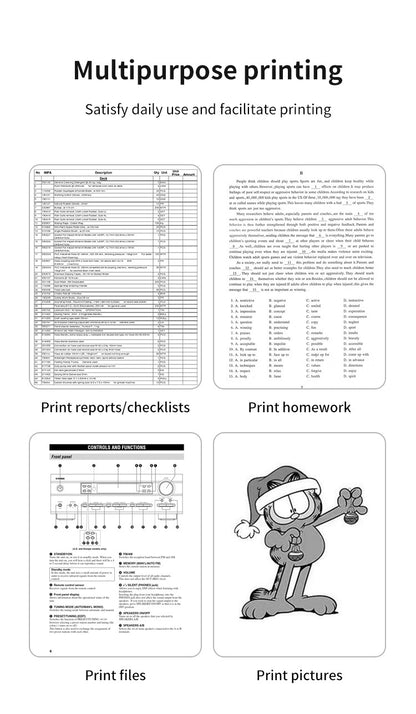 Impressora Térmica Portátil Sem Tinta A4 Bluetooth PDF Excel Word para Impressão de Documentos com Rolo de Papel para Trabalho de Escritório Casa Escola
