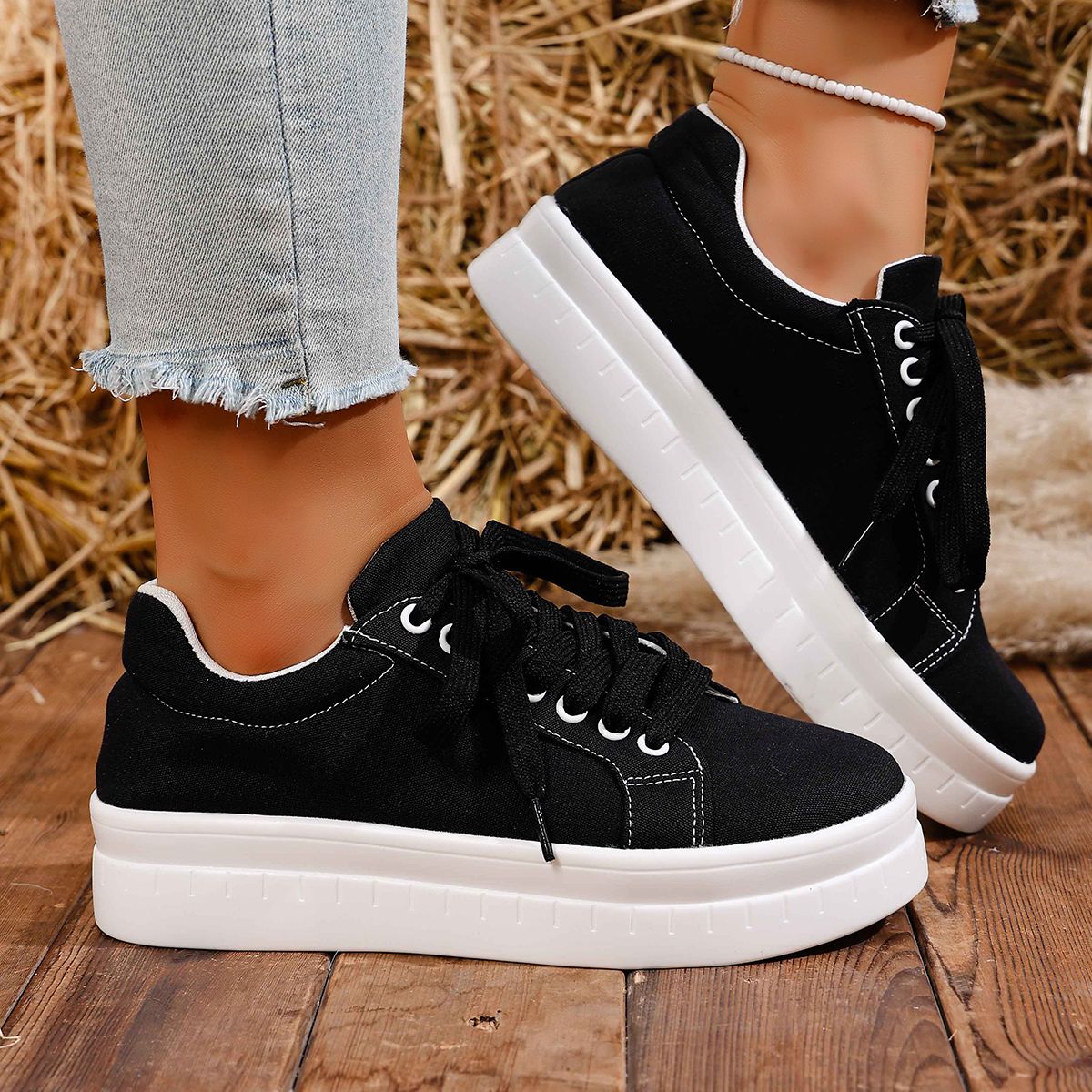 Tênis Feminino 2025 Nova Moda Casual Sapatos Femininos Tênis Designer de Verão Feminino Cadarço Plataforma Esporte Sapatos Feminino
