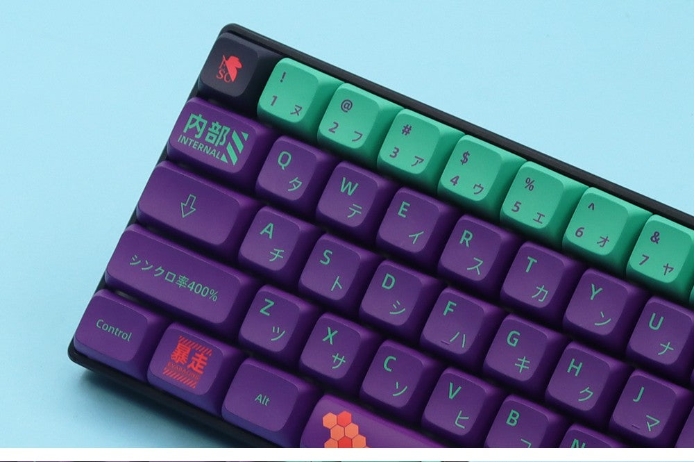 Keycaps Personalizadas Tema Eva Animação Japonesa Perfil XDA PBT Sublimação para Teclado Mecânico com Switch MX GMK