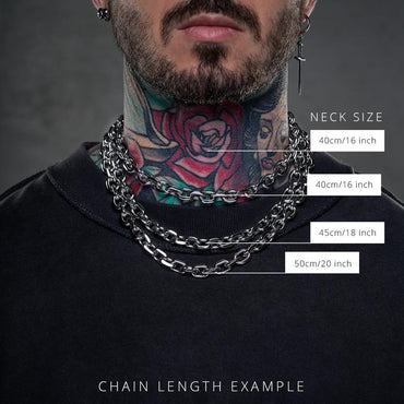 8mm Chunky Bevelled Cable Link Chain Necklace Stainless Steel Grunge Jewelry Punk Gothic Necklace Gift for Him