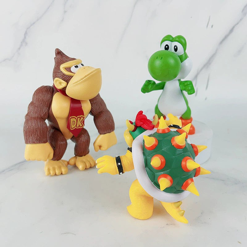 Coleção de Anime de Bonecos de PVC de Desenho Animado Yoshi King Bowser Peach Princess Presente para Adultos Presente para Menina Aniversário Decoração de Quarto