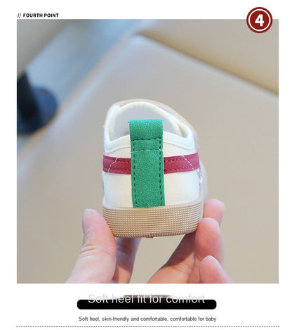 Spring and Autumn 2024 New Korean version of indoor girls canvas shoes soft-soled children's baby toddler shoes children's shoes