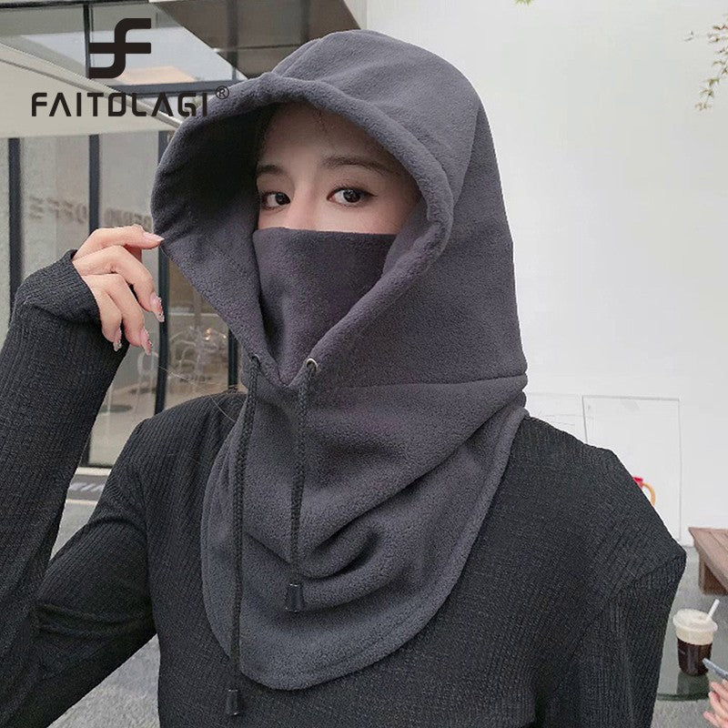 Balaclava de Pelúcia em Fleece, Chapéu de Inverno para Esqui, Touca à Prova de Vento, Grossa e Quente para Ciclismo ao Ar Livre, para Homens e Mulheres