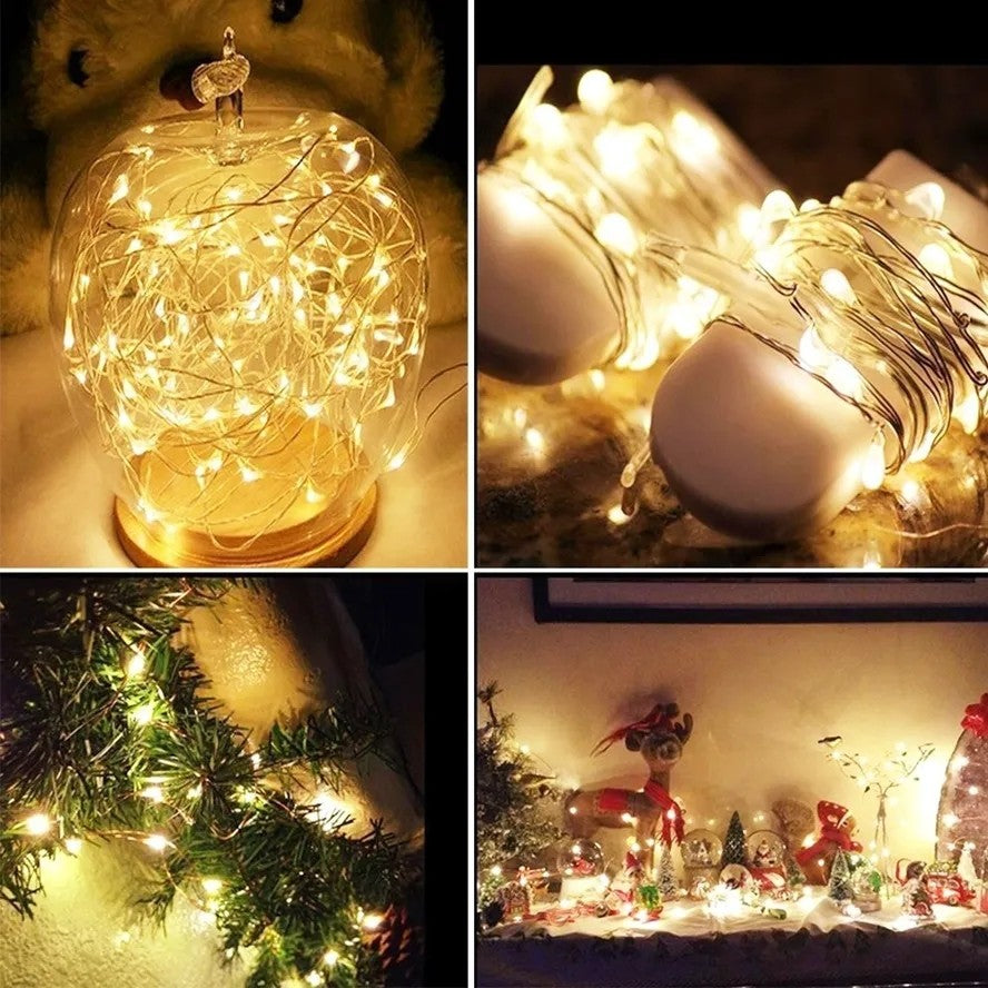 3/2/1m 10PCS Wholesale LED String Lights Copper Silver Wire Garland Light Fairy Lights Party Room Decoration Christmas Wedding