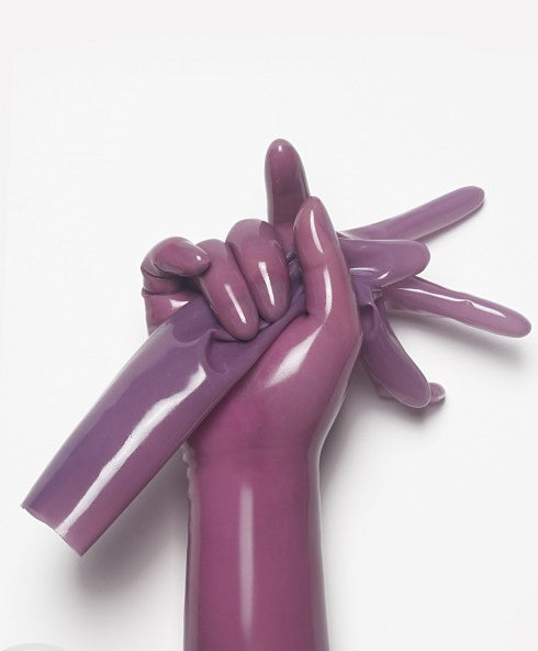 Smoky black Rubber Short Gloves Elastic Latex Gloves for Fashion Cosplay