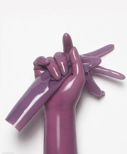 Smoky black Rubber Short Gloves Elastic Latex Gloves for Fashion Cosplay