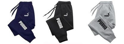 Calça de moletom masculina estampada PUAIA, calça de corrida primavera outono, fitness, caimento folgado, roupa de cor sólida, calça streetwear