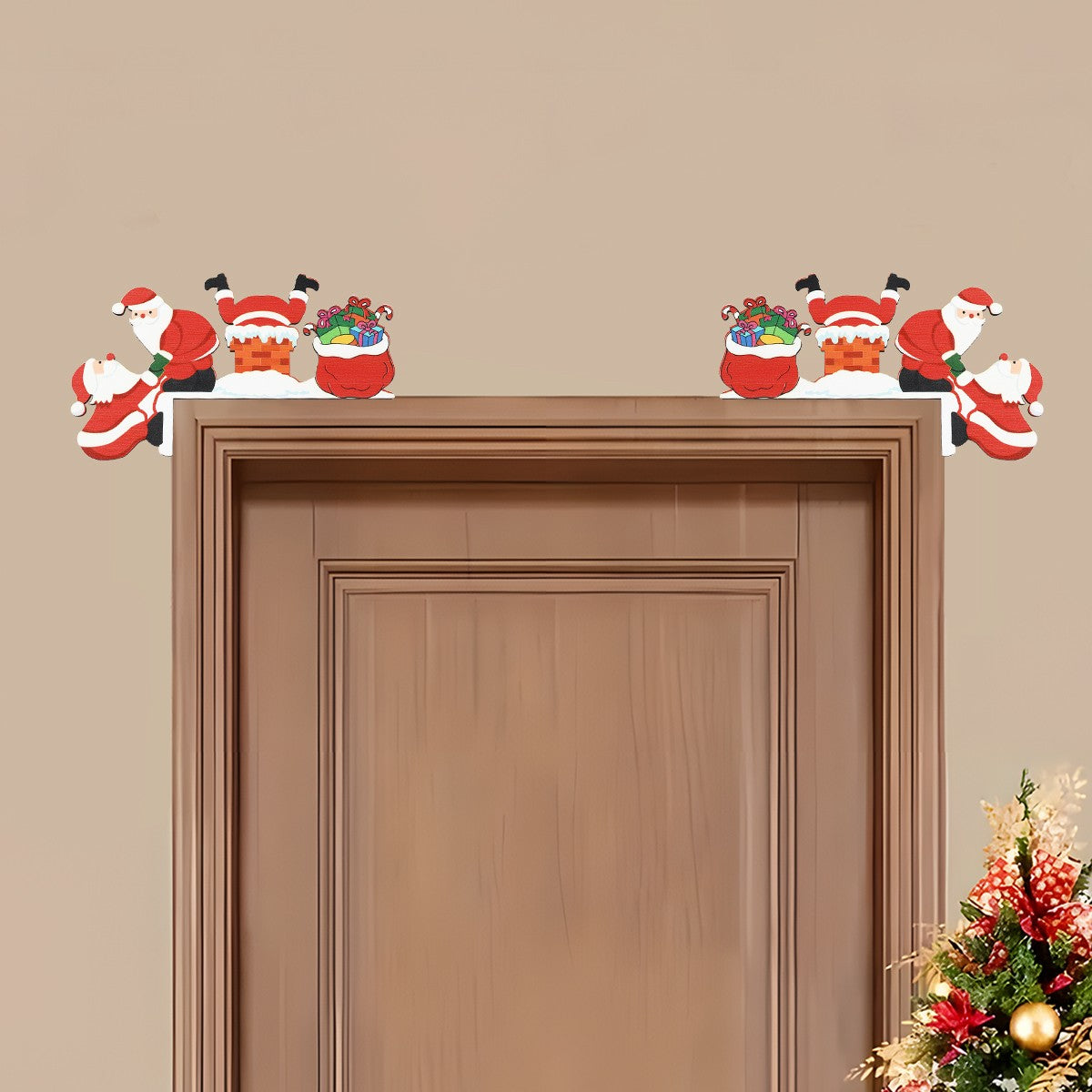 Christmas Gingerbread Man Wooden Door Frame Decoration Merry Christmas Decor for Home 2025 Navidad Xmas Ornament New Year 2026