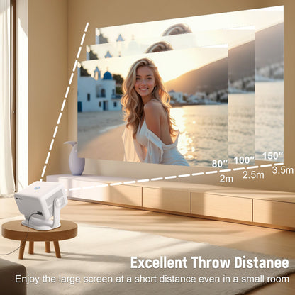 Projetor Velec compatível com Netflix 650ANSI Android 13 Portátil 4K Nativo Wifi6 BT5.2 1080P TP350 Correção de distorção trapezoidal automática