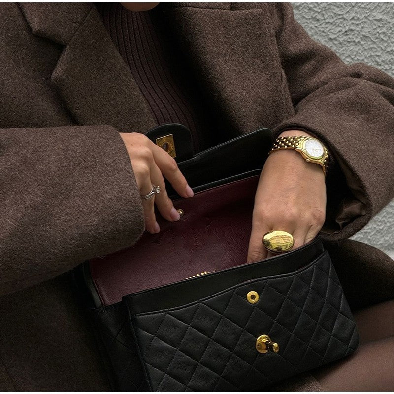 Women Shoulder Pad Wool Long Coats Fashion Lapel Single-breasted Long Sleeve Coat Chic 2025 Autumn Lady Commute Street Outerwear