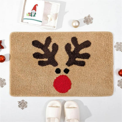 Christmas Mats Imitation Cashmere Carpet Bathroom Room Living Room Absorbent Non Slip Floor Mat Carpet Door Mat Home Party Decor