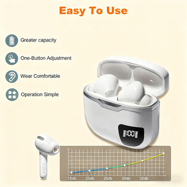 16-Channel Hearing Aid Rechargeable Hearing Aids Digital Power Display Case, Wireless Earphone for Seniors