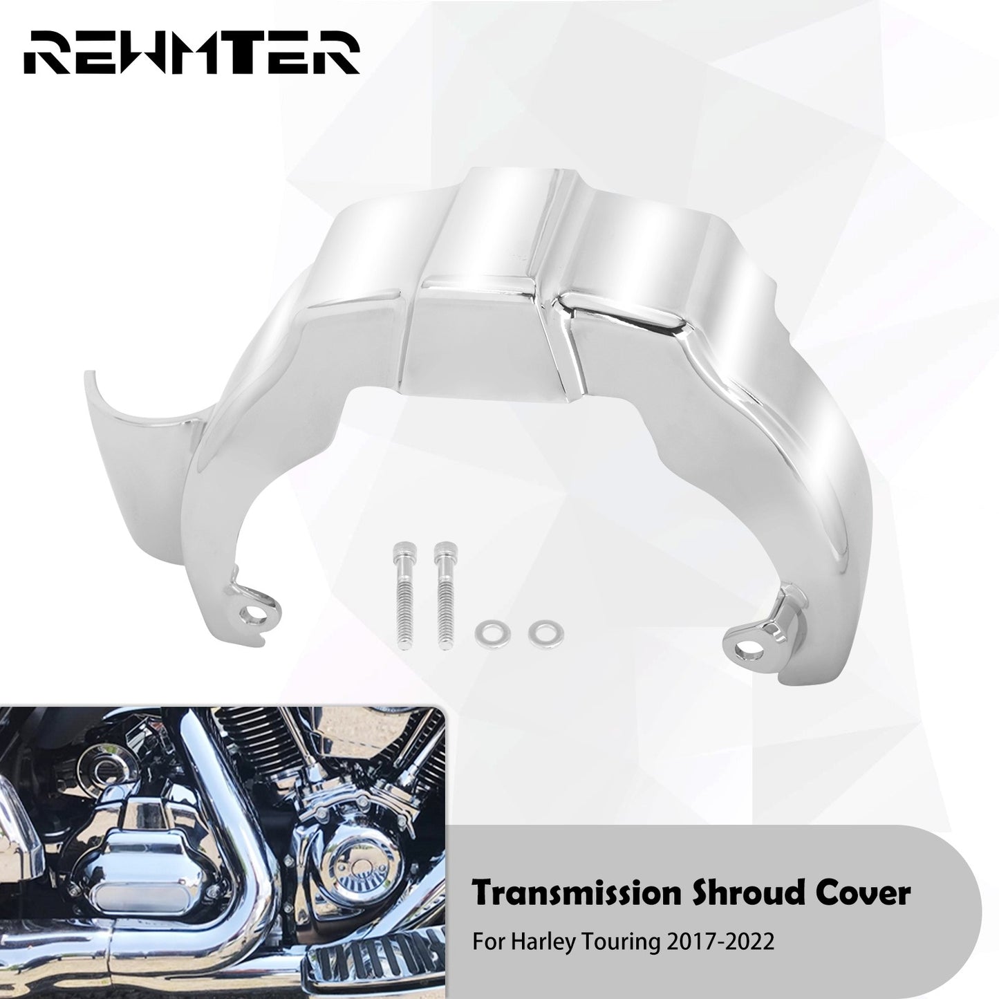 Capa Cromada da Transmissão da Motocicleta para Harley Touring Electra Street Glide Road King FLHT FLHR FLRT FLTRU 2017-2023