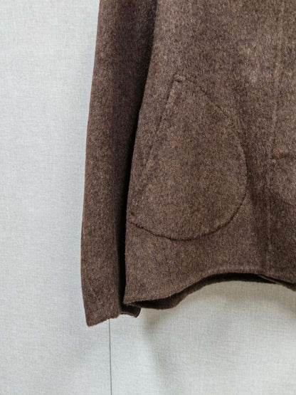 2025 Autumn Winter Fashion Women 3 Colors Single Breasted Stand Collar Coat Lady Double Sided Woolen Jacket