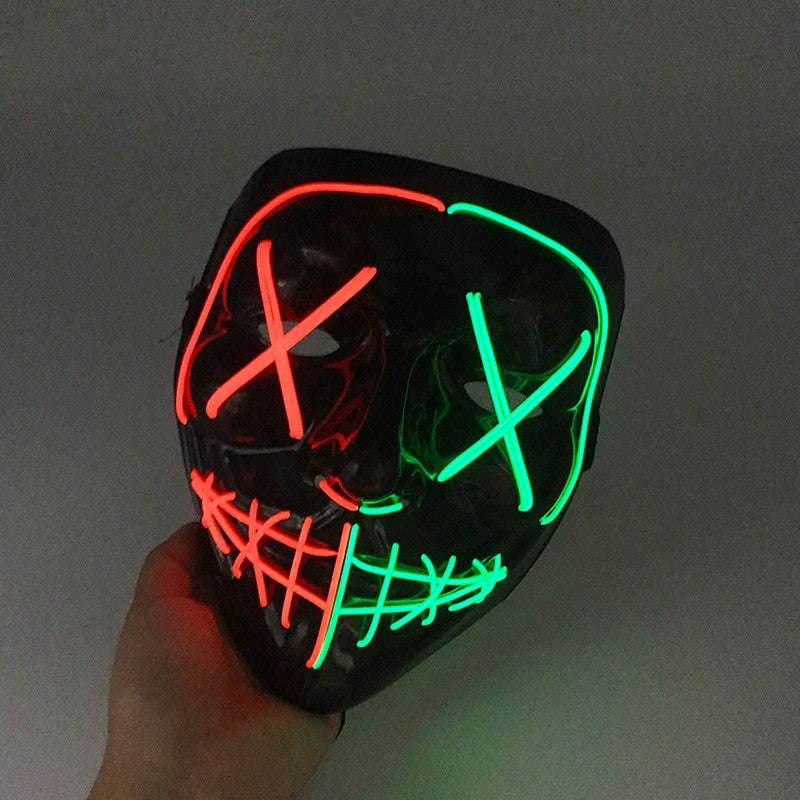 1 pcs Attractive Neon EL Wire Mask  More Colors For Choice Luminous LED Purge Mask Adult Cosplay Prop For Night Glow In The Dark