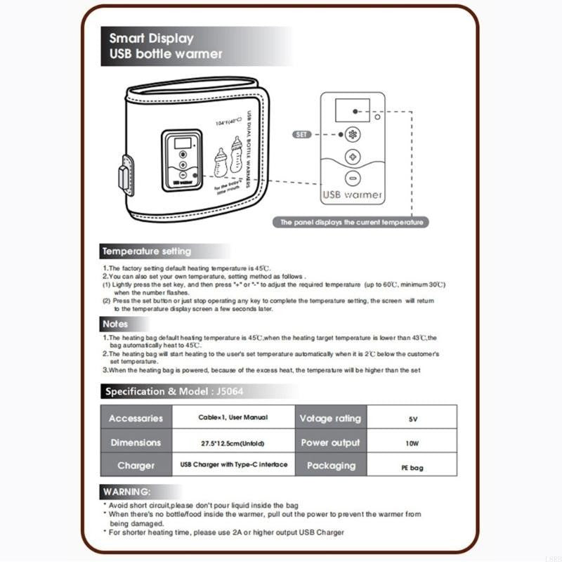 Milk Dispenser Usb Double Bottle Insulation Sleeve Baby Bottle Insulation Case L8RB