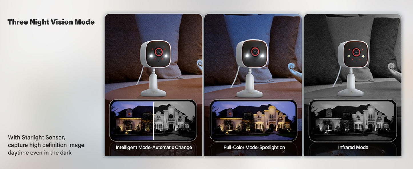 Câmeras de segurança externas/internas Jennov 5Ghz/2.4Ghz, câmera monitor sem fio WiFi 2K HD para animais de estimação, cães, gatos, bebês, para segurança residencial IP66