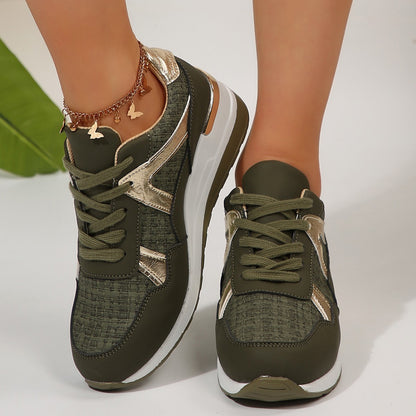 New Big Size Women Sneakers Breathable Lace-up Casual Sneakers Outdoor Lightweight Shoes Women Walking Anti-slip Platform Shoes