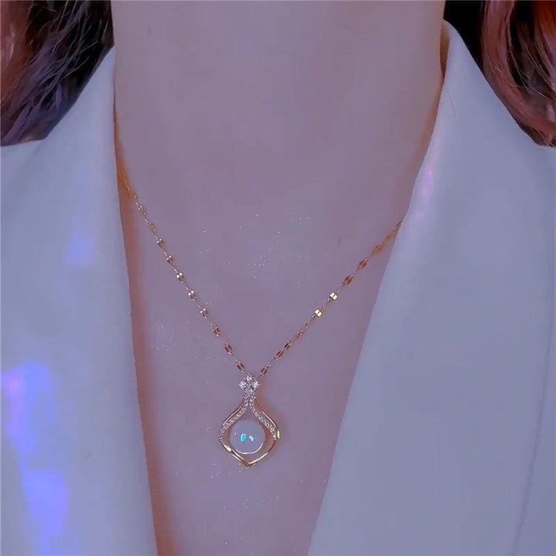 Colares com Pingente em Forma de Coração e Asas de Anjo Cor Prata Zircônia Cúbica 5A Estilo Minimalista Corrente na Clavícula Joias Femininas e para Meninas