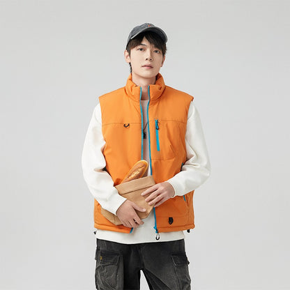 Colete Masculino e Feminino para Pesca ao Ar Livre Casual Corta-Vento Respirável Quente Macio e Confortável para Inverno à Prova de Frio Roupa de Algodão Respirável