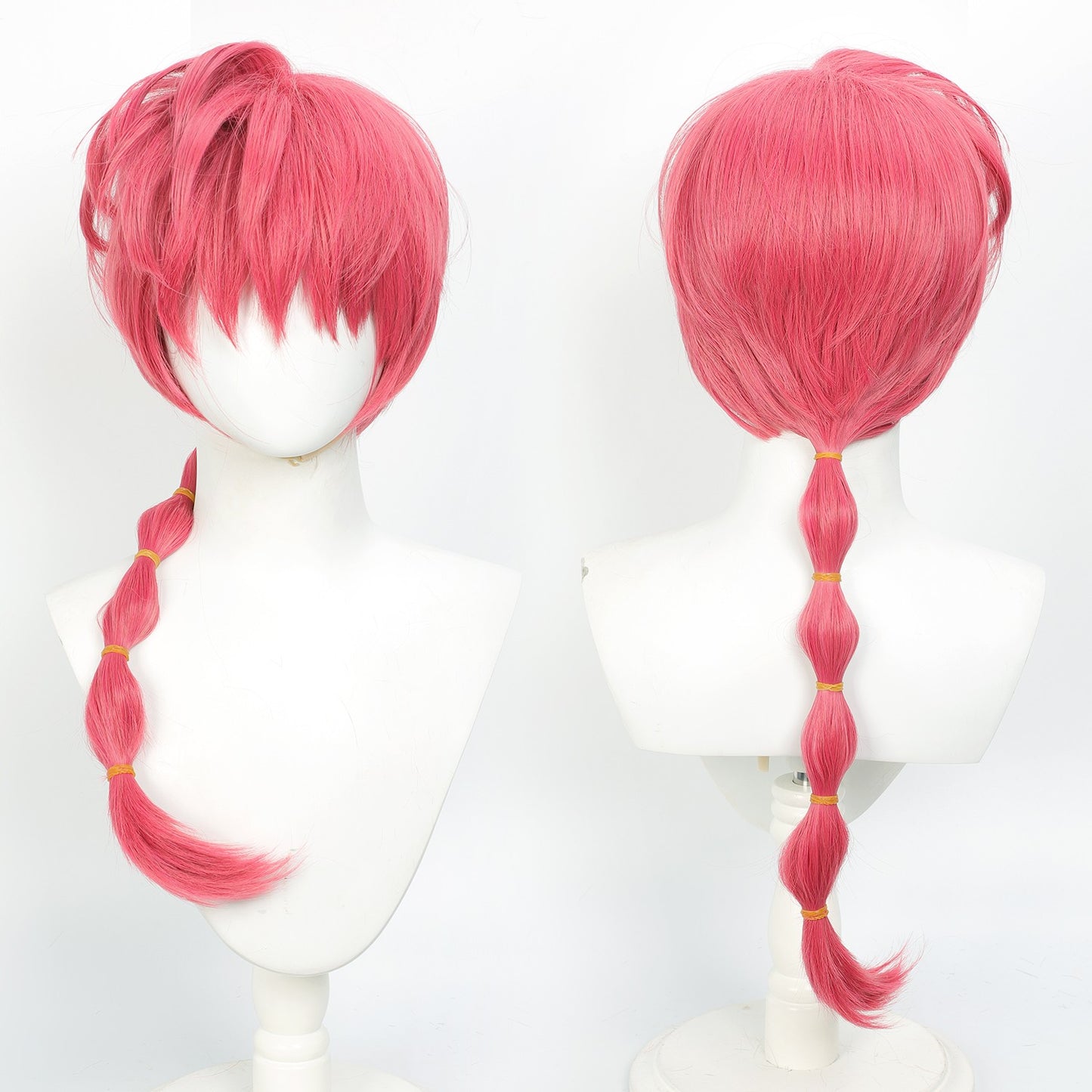 Ranma 12 Saotome Ranma Cos Peruca Trança Lanterna Cabelo Preto Vermelho Top, Peruca Sintética de Cosplay do Protagonista Ranma de Quadrinhos Saotome