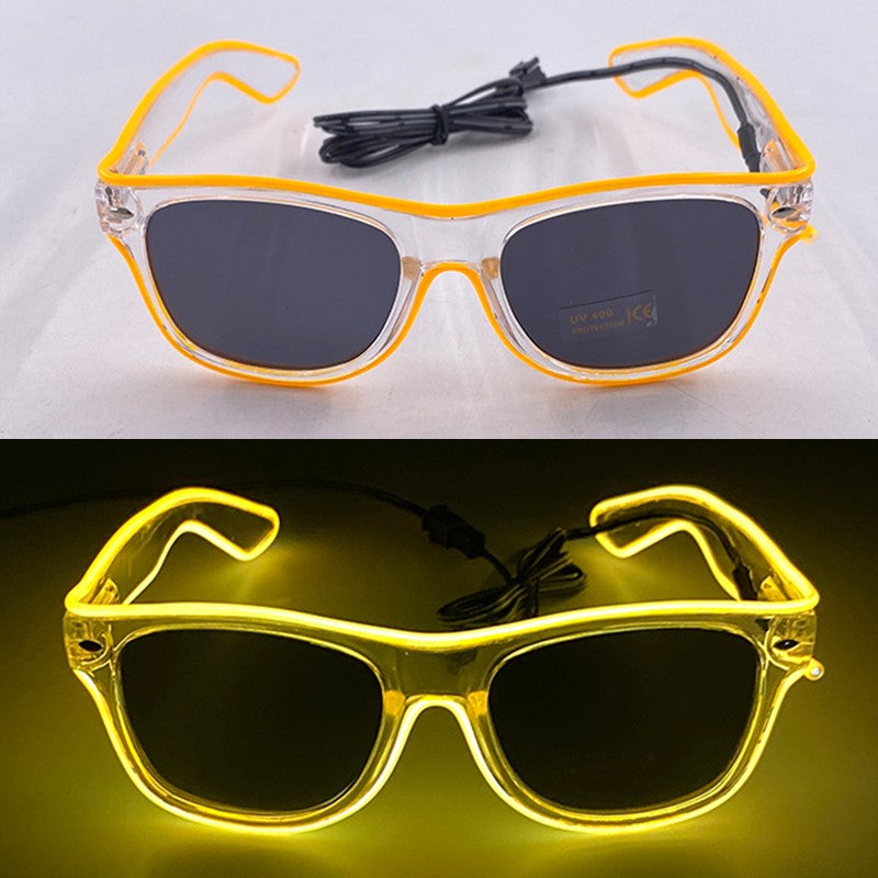 1PC Light Up LED Glasses Glow Sunglasses EL Wire Neon Glasses Glow in The Dark Party Supplies Neon Party Favors for Adults