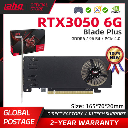 Placa de Vídeo AHQ RTX 3050 6GB GDDR6 LP Perfil Baixo GPU NVIDIA Industrial Mini ITX SFF IPC Micro Servidor Torre HTPC 100% Nova