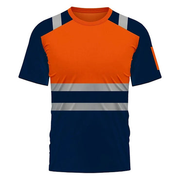 Striped Solid Plain T-shirt 3D Printing Fake Workwear T Shirt Men Round Neck Short Sleeves Sports Running Summer Cosplay Tee