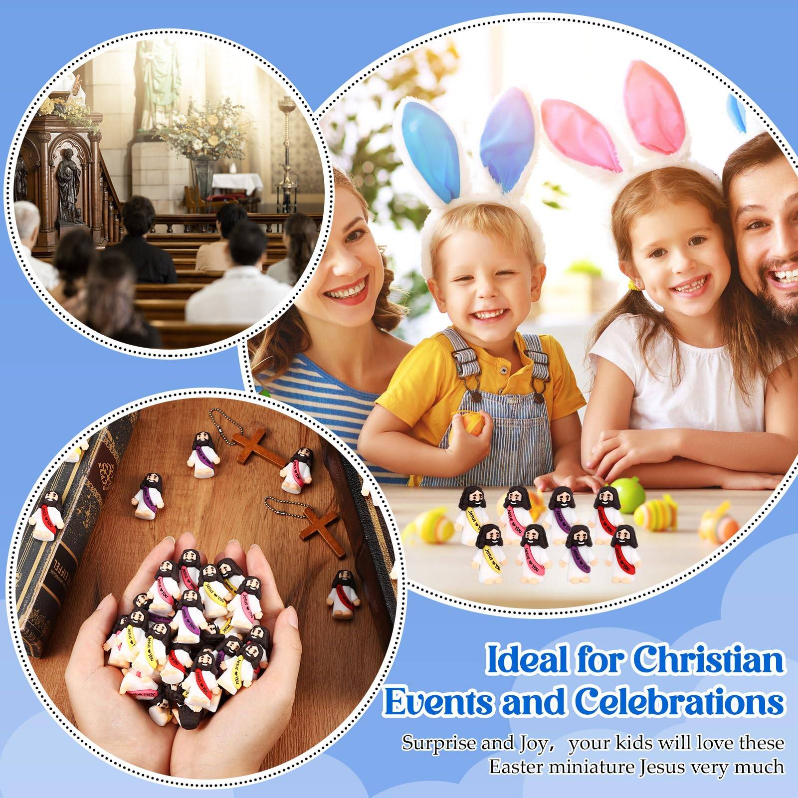 20-200PCS Little Jesus Figures Mini Jesus Figurines in Bulk Hide and Seek Religious Party Favor Sunday School Easter Egg Stuffer