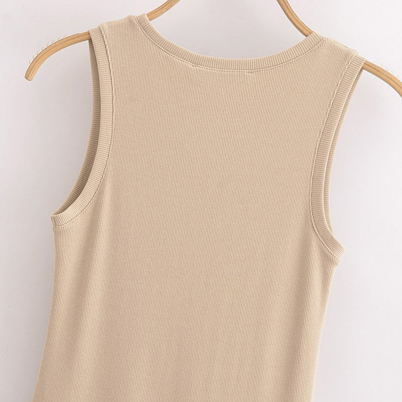 HXAO Black Dress Women Slim Simple O Neck Sleeveless Long Dress Holiday Dress Street Casual Dresses 2025 Women's Summer Dress