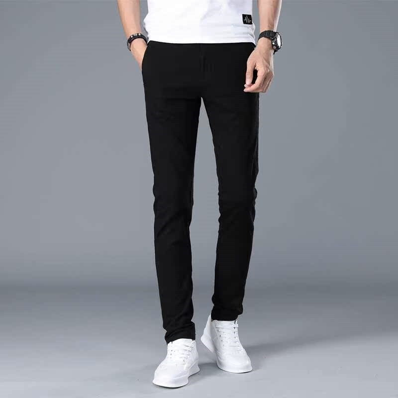 Khaki Casual Cotton Chino Pants Men Straight Leg Trousers Youth Active Sle mid Waist Long Summer Faion Thin Material